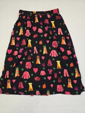 Ali Miles Petites PM Fun Whimsical Pattern Midi Skirt